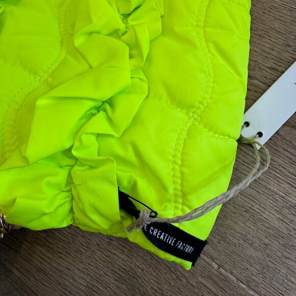 Neon Quilted Sleeveless Ruffled Crop Top 8Y-9Y For Kids By The Creative Factory - Picture 2 of 6